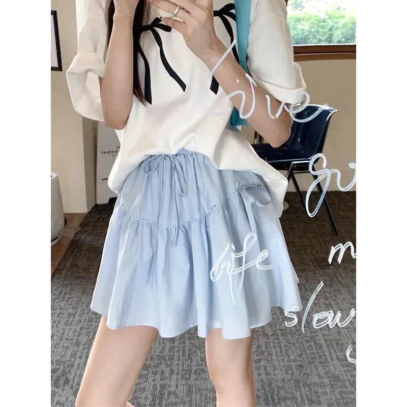Sweet Lace Trim Bow Tie Skirt Summer Elastic Waist A-line Mini Skirt For Women
Sweet Lace Trim Bow Tie Skirt Summer Elastic Waist A-line Mini Skirt For Women