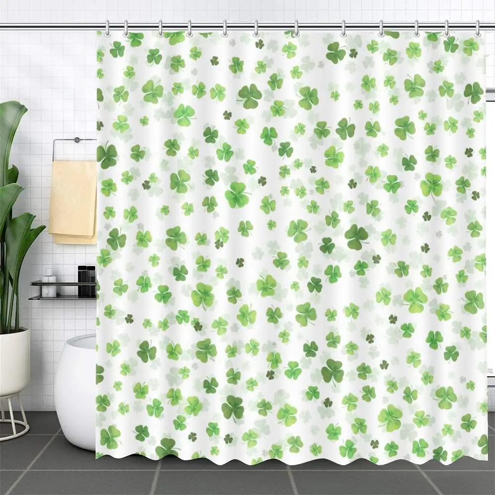 Green Clover Shower Curtain Lucky Leaf Pattern for Bathroom Decor
Green Clover Shower Curtain Lucky Leaf Pattern for Bathroom Decor