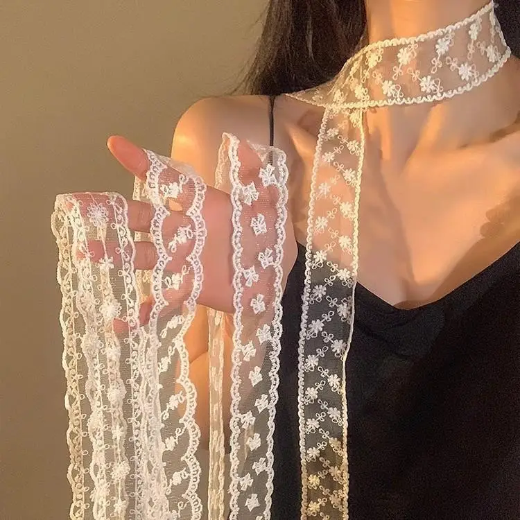 128-180cm Retro Lace Scarf Long Ribbon Embroidered Neck Scarf Lace Wrap for Women Wrist Headbands Foulard Sweet Kerchief
128-180cm Retro Lace Scarf Long Ribbon Embroidered Neck Scarf Lace Wrap for Women Wrist Headbands Foulard Sweet Kerchief