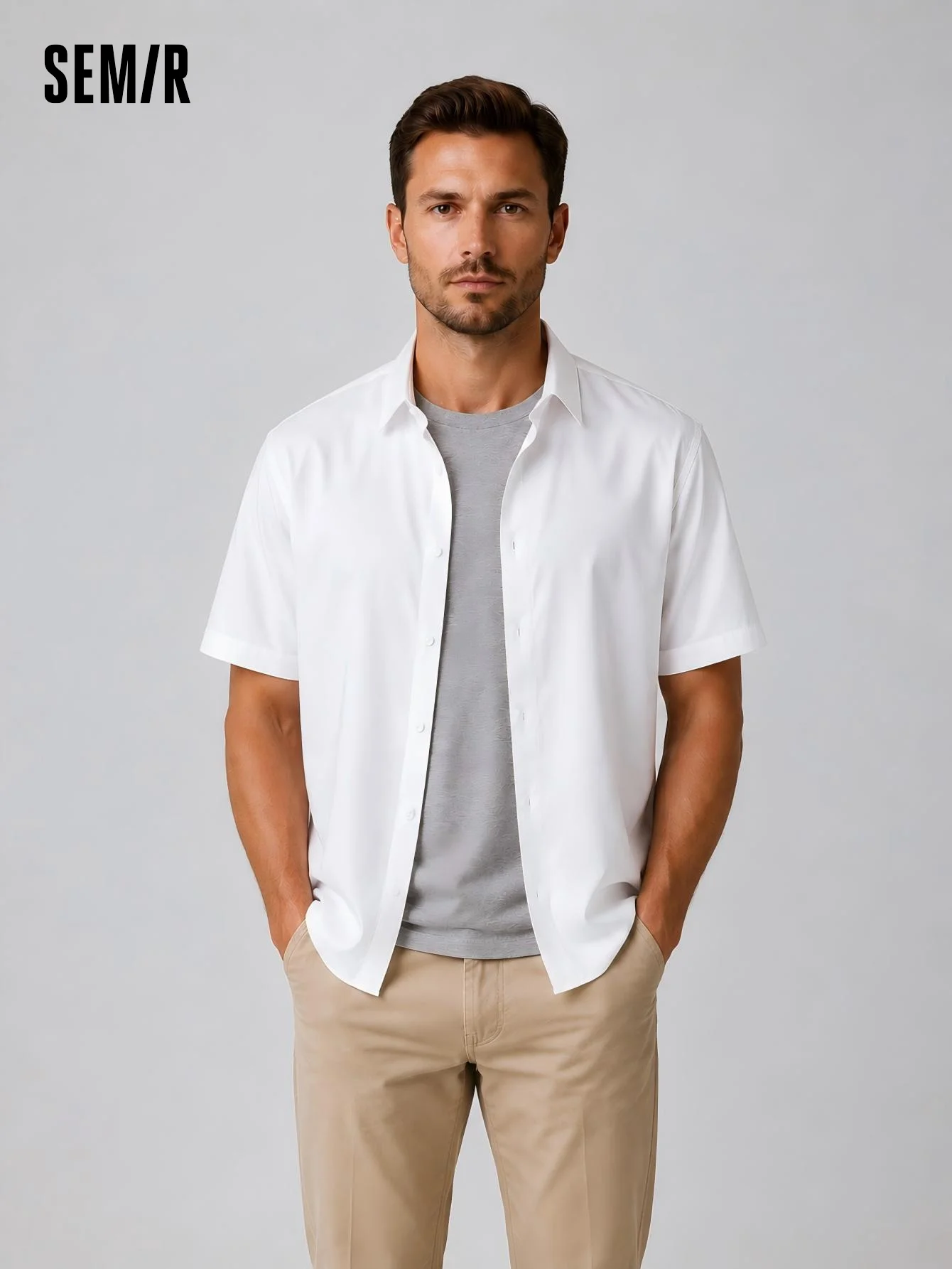 Semir Basic Short Sleeve Shirt Men Cooling Business Casual 2025 Summer New Solid Color Office Wear Suitable
Semir Basic Short Sleeve Shirt Men Cooling Business Casual 2025 Summer New Solid Color Office Wear Suitable