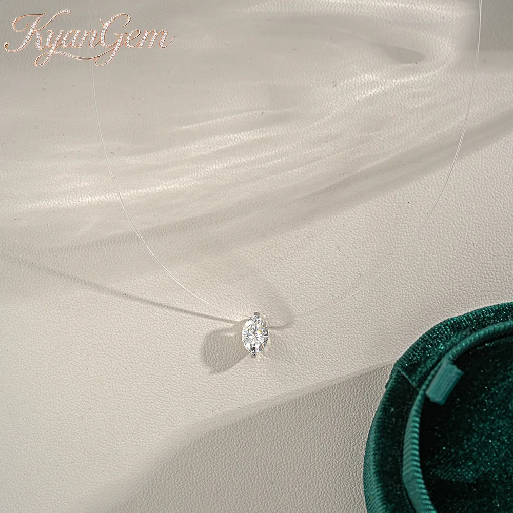KyanGem 1-Carat Moissanite Fish Tear Pendant Necklace Platinum PT950 for Women Invisible Fishline Eternity Tear Collarbone Chain
KyanGem 1-Carat Moissanite Fish Tear Pendant Necklace Platinum PT950 for Women Invisible Fishline Eternity Tear Collarbone Chain