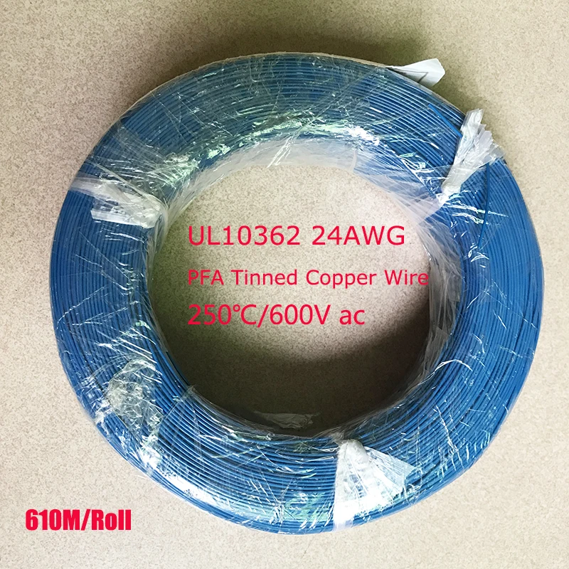 610M/Roll UL10362 24AWG PFA Electrical Wire 600V Tinned Copper Electric Wire 250C Heatproof Cable
610M/Roll UL10362 24AWG PFA Electrical Wire 600V Tinned Copper Electric Wire 250C Heatproof Cable