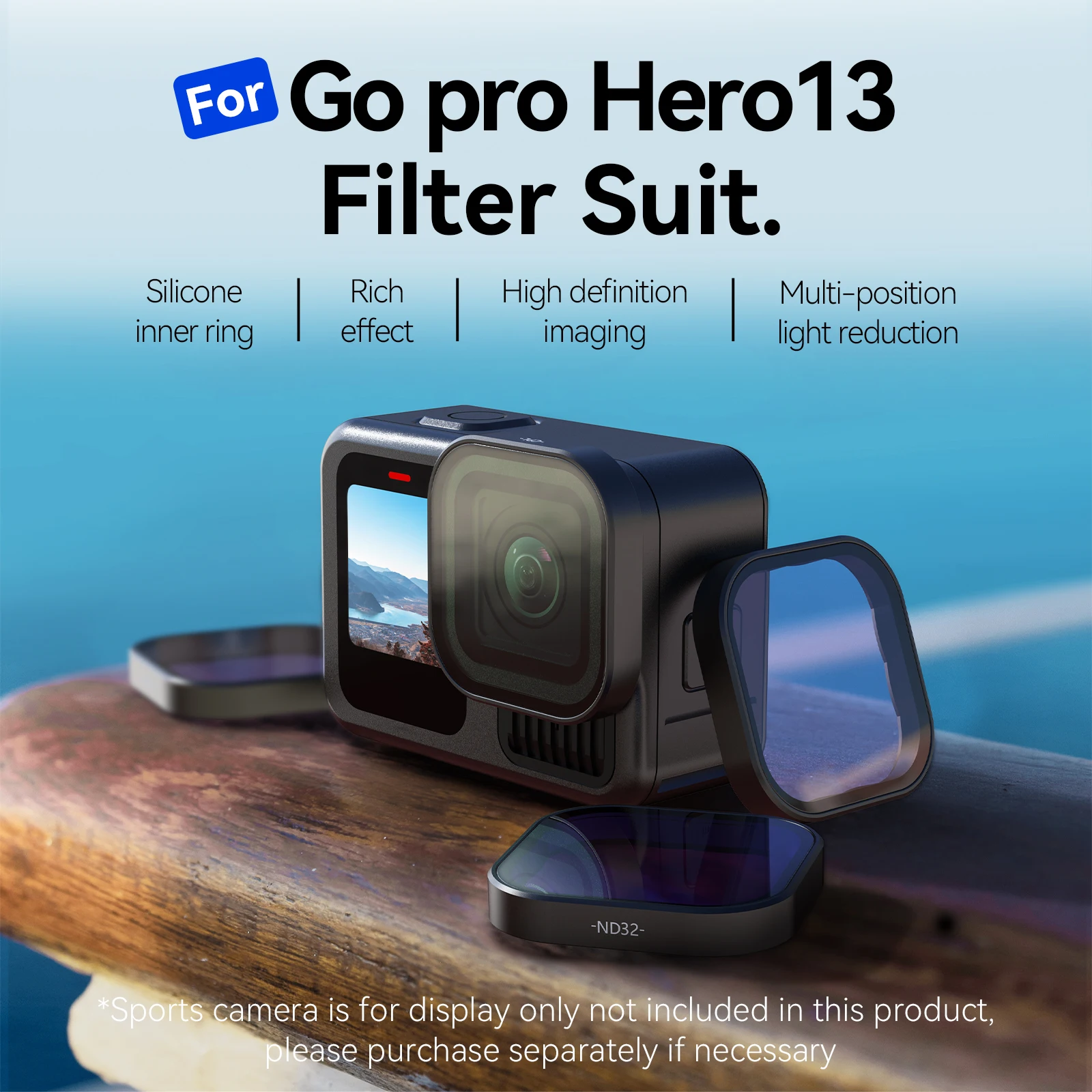 TELESIN ND8 ND16 ND32 ND64 CPL Lens Filter Set Aluminium Alloy Frame for GoPro Hero 13 Action Camera ND CPL Lens Filter
TELESIN ND8 ND16 ND32 ND64 CPL Lens Filter Set Aluminium Alloy Frame for GoPro Hero 13 Action Camera ND CPL Lens Filter