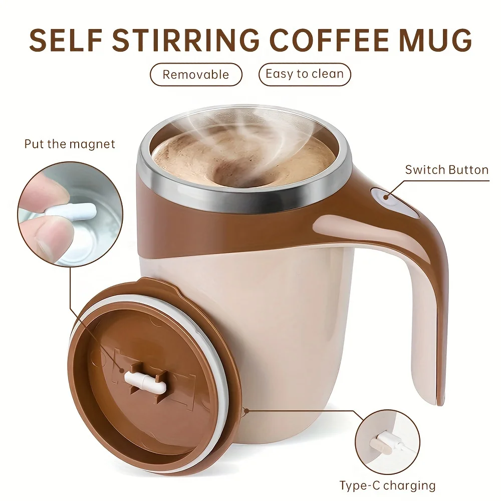 380ml Automatic Mixing Cup with Magnetic Rotary Base, 304 stainless steel liner, Large Capacity Battery Operated Travel Coffee C
380ml Automatic Mixing Cup with Magnetic Rotary Base, 304 stainless steel liner, Large Capacity Battery Operated Travel Coffee C