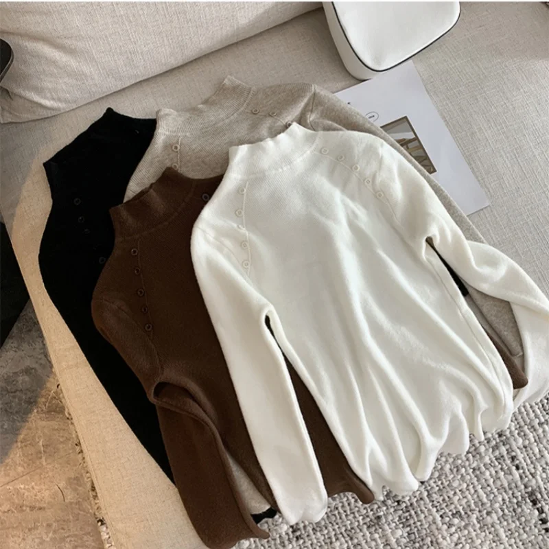 Новинка 2025, осенне-зимняя элегантная водолазка, женские вязаные пуловеры с длинным рукавом, тонкие топы, повседневный женский свитер
Новинка 2025, осенне-зимняя элегантная водолазка, женские вязаные пуловеры с длинным рукавом, тонкие топы, повседневный женский свитер