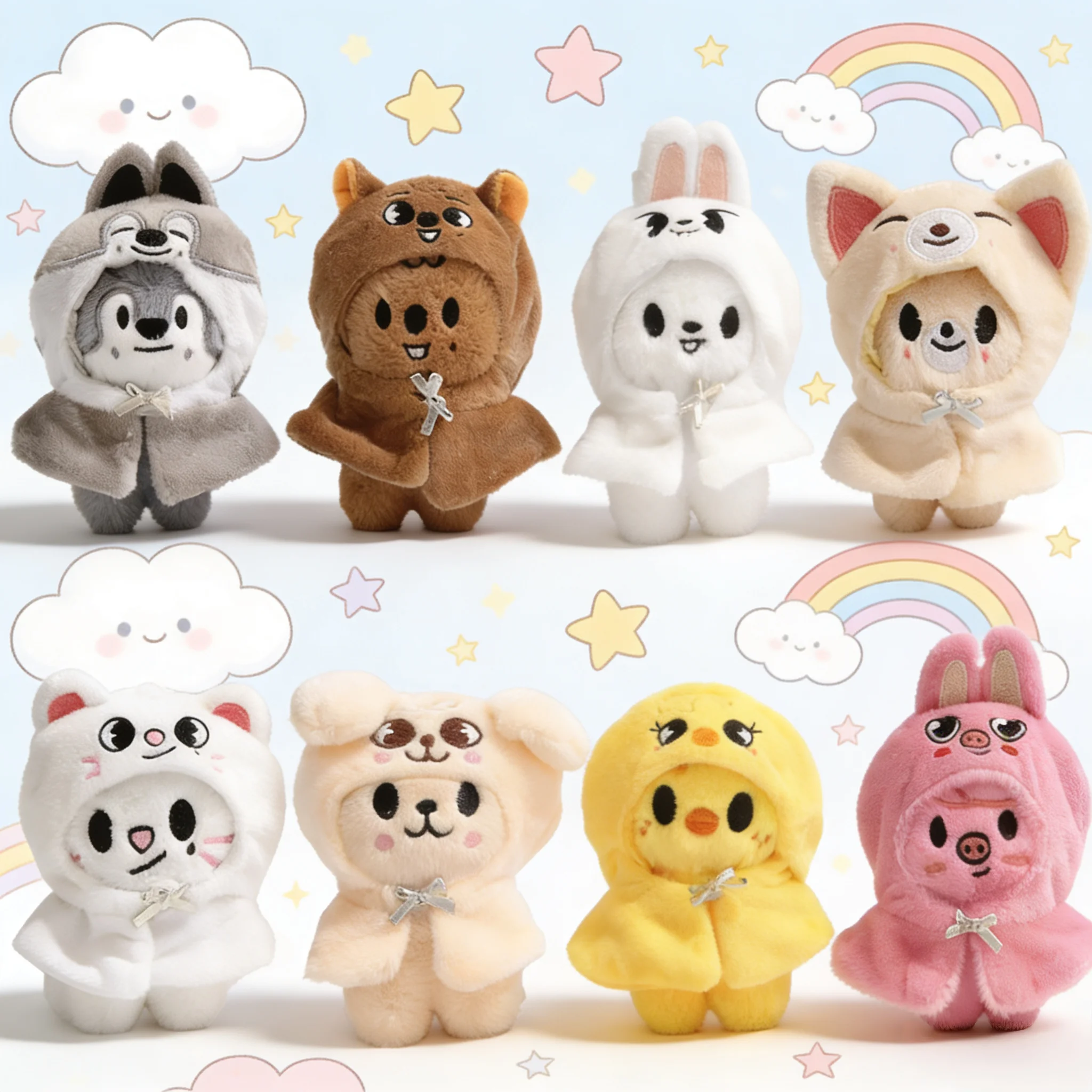 12 см KPOP New StrayKids SKZOO поп-музыкальная группа тематическая вечеринка плащ серии милый мультяшный плюшевый брелок кукла кулон подарочная коллекция
12 см KPOP New StrayKids SKZOO поп-музыкальная группа тематическая вечеринка плащ серии милый мультяшный плюшевый брелок кукла кулон подарочная коллекция