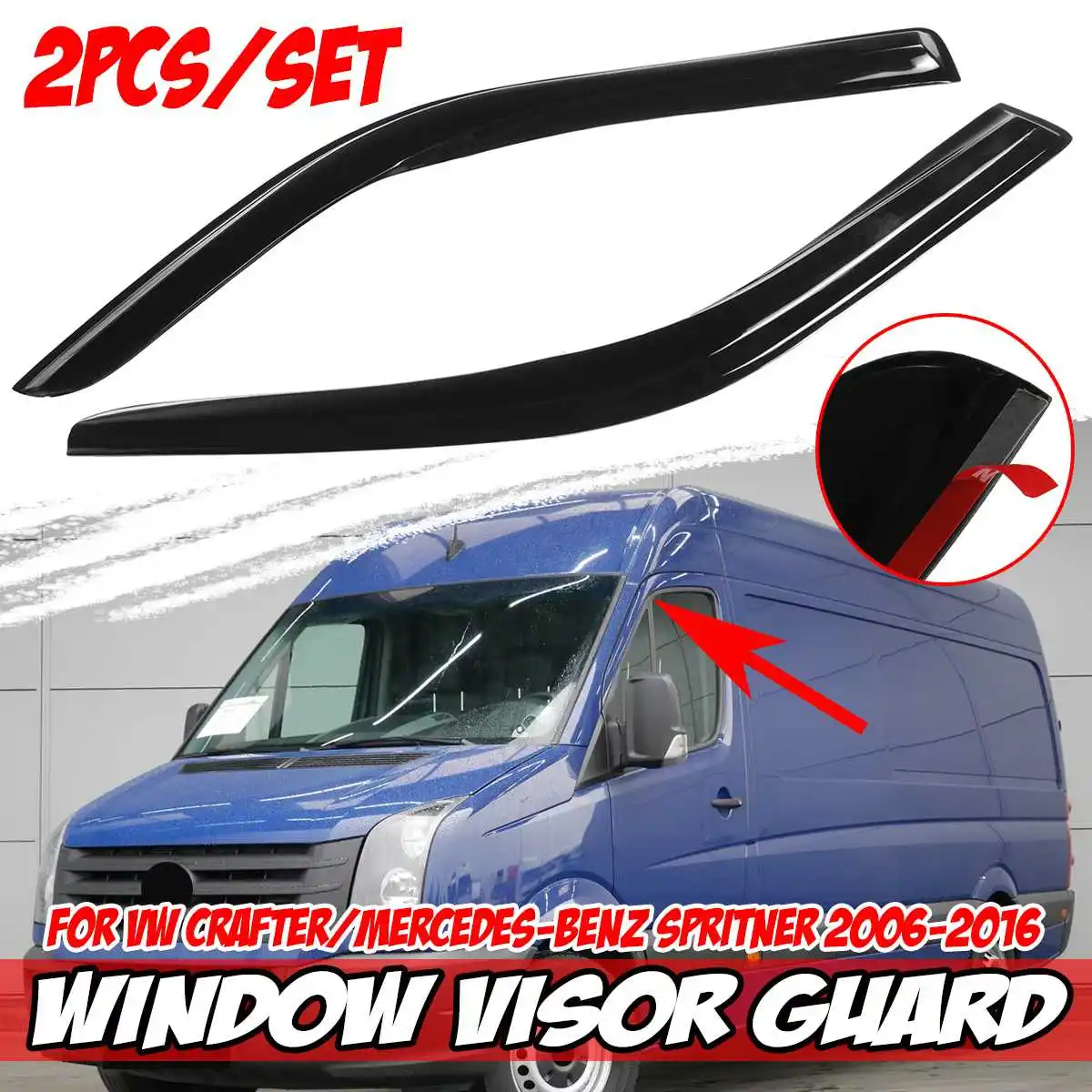 2x Car Side Window Visor Guard Vent Awnings Shelters Rain Guard For VW For Crafter For Benz For Spritner 2006-2016 Acrylic
2x Car Side Window Visor Guard Vent Awnings Shelters Rain Guard For VW For Crafter For Benz For Spritner 2006-2016 Acrylic