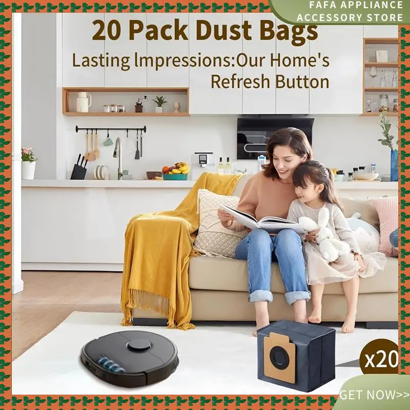 20 Pack Dust Bags For Eufy X10 Pro Omni & X8 Pro Self-Empty Station,2.5L Vacuum Robot Cleaner Bags Replacement Dust Bags-A70Z
20 Pack Dust Bags For Eufy X10 Pro Omni & X8 Pro Self-Empty Station,2.5L Vacuum Robot Cleaner Bags Replacement Dust Bags-A70Z