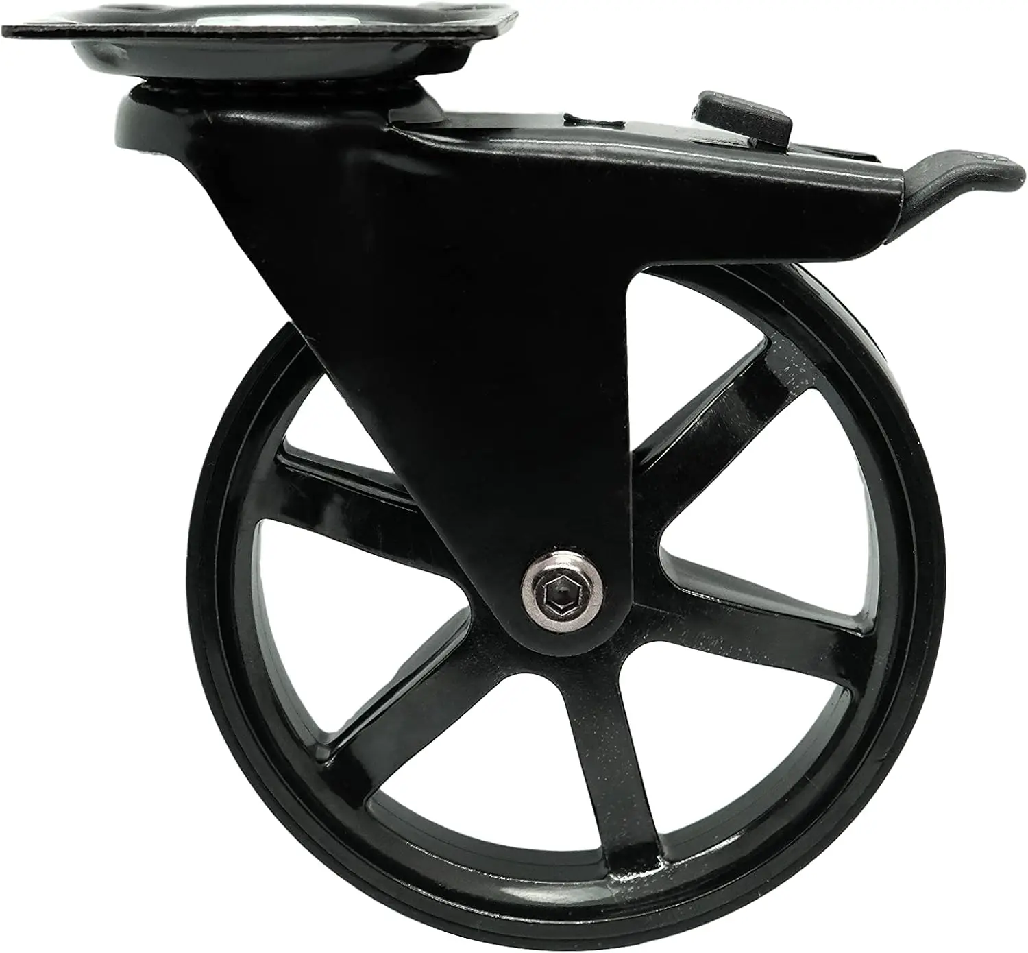 Vintage 4-Inch 6-Spoke Caster Wheels, Gloss Black, Non-Marking Polyurethane, Locking System - 4 Pack
Vintage 4-Inch 6-Spoke Caster Wheels, Gloss Black, Non-Marking Polyurethane, Locking System - 4 Pack