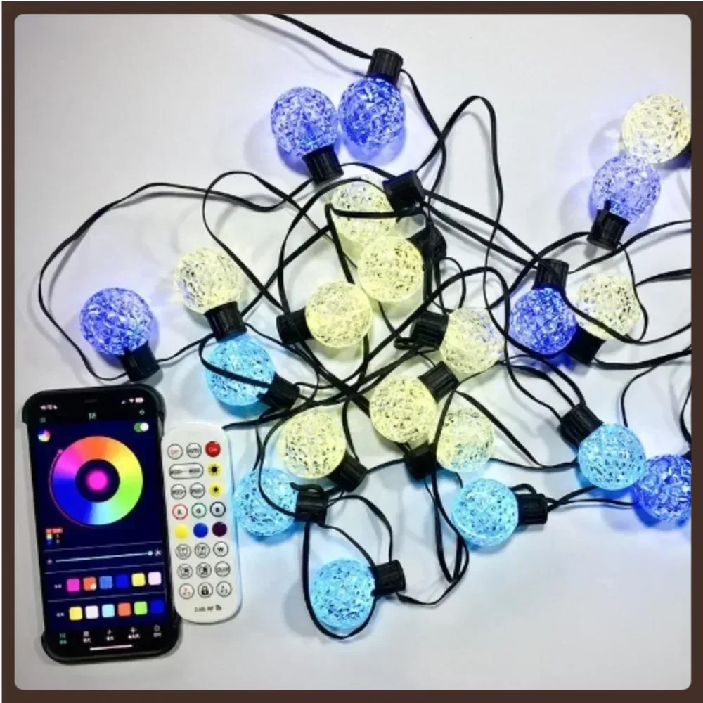 Waterproof IP44 multi-color outdoor light string, hot selling solar courtyard light string, American standard G40 crystal string
Waterproof IP44 multi-color outdoor light string, hot selling solar courtyard light string, American standard G40 crystal string