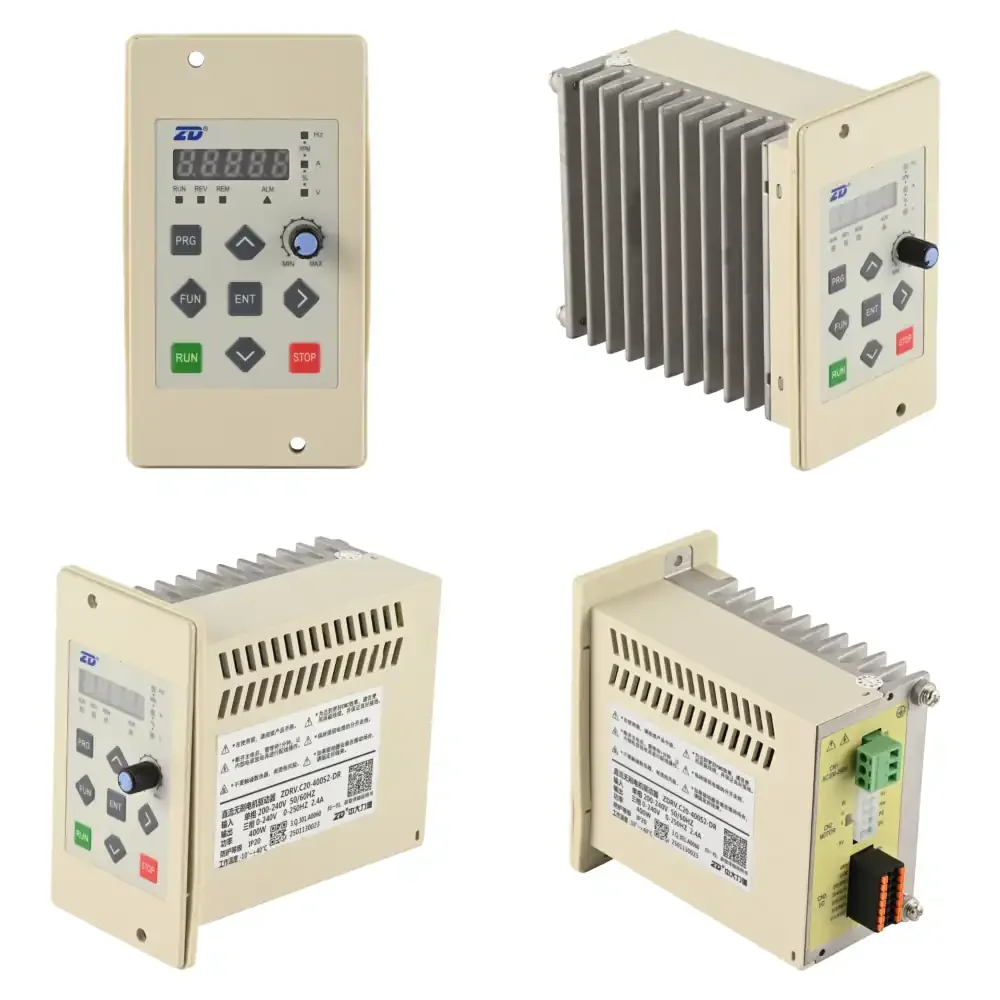 Brushless Motor Driver Controller AC High Voltage 220V 400W Panel Type Model ZDRV.C20-400S2-DR with RS485
Brushless Motor Driver Controller AC High Voltage 220V 400W Panel Type Model ZDRV.C20-400S2-DR with RS485