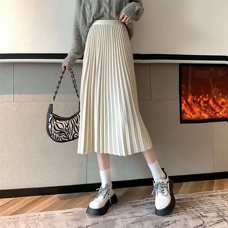 Spring Summer Pleated Skirt Women A-line Skirts Fashion Female Vintage Elastic High Waist Casual Midi Skirts
Spring Summer Pleated Skirt Women A-line Skirts Fashion Female Vintage Elastic High Waist Casual Midi Skirts