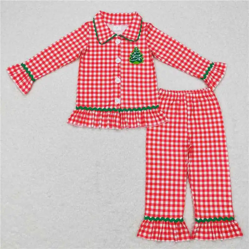 wholesale hot sale Embroidered star Christmas tree Red and white plaid lace long-sleeved pantsuit for baby girls boys clothes
wholesale hot sale Embroidered star Christmas tree Red and white plaid lace long-sleeved pantsuit for baby girls boys clothes