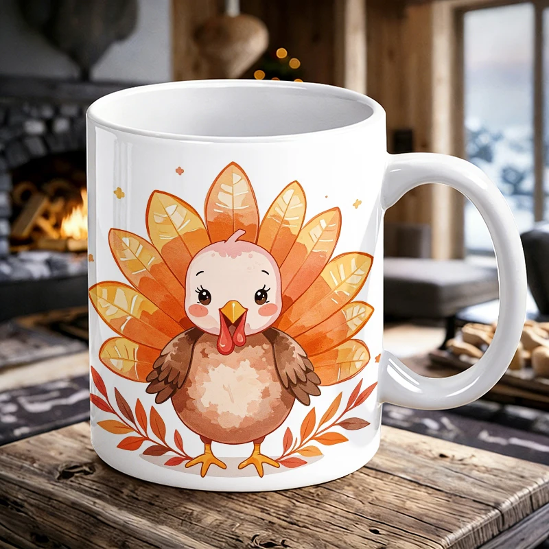 11 oz Cute Turkey Handle Ceramic Mug, Full-Print Pattern Coffee Cup, Insulated Milk Cup, Office Water Cup, Fade-Resistant
11 oz Cute Turkey Handle Ceramic Mug, Full-Print Pattern Coffee Cup, Insulated Milk Cup, Office Water Cup, Fade-Resistant