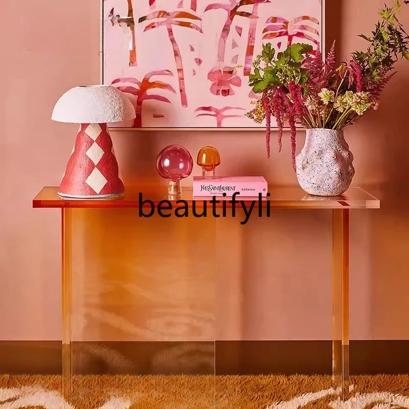 Italian Gradient Acrylic Entryway Table Viewing Table Narrow Wall Corridor Strip Entryway Shelf
Italian Gradient Acrylic Entryway Table Viewing Table Narrow Wall Corridor Strip Entryway Shelf