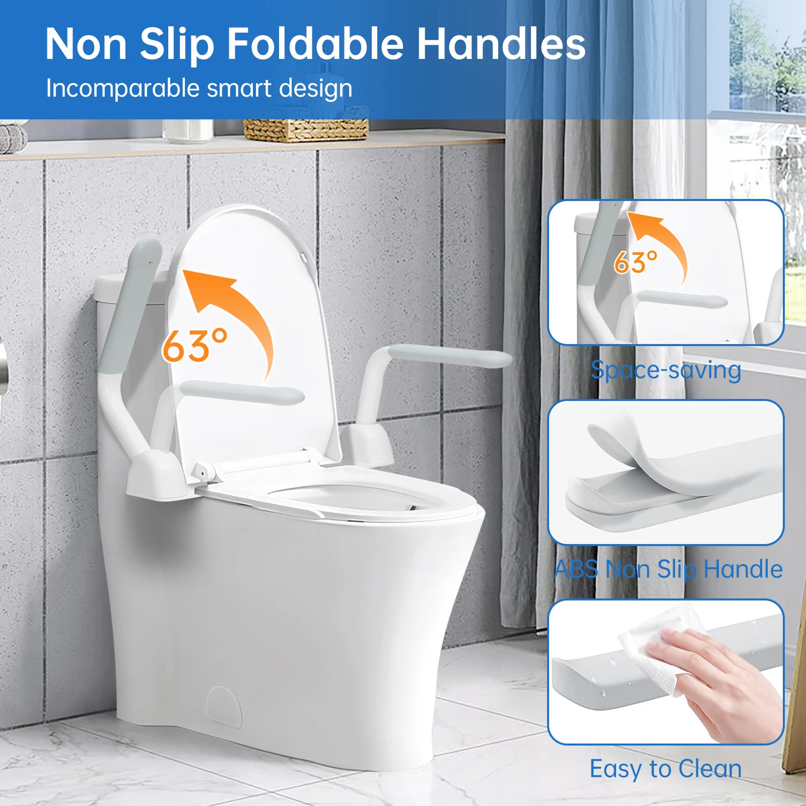 Heavy Duty Adjustable Toilet Safety Rails for Elderly, Handicap & Disabled - Foldable Bathroom Handrails with Non-Slip Arms, Dur
Heavy Duty Adjustable Toilet Safety Rails for Elderly, Handicap & Disabled - Foldable Bathroom Handrails with Non-Slip Arms, Dur