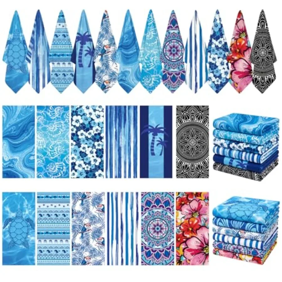 Beach towel set for summer travel microfiber blue and floral oversized 32x71 inches ultra-soft and quick-drying
Beach towel set for summer travel microfiber blue and floral oversized 32x71 inches ultra-soft and quick-drying