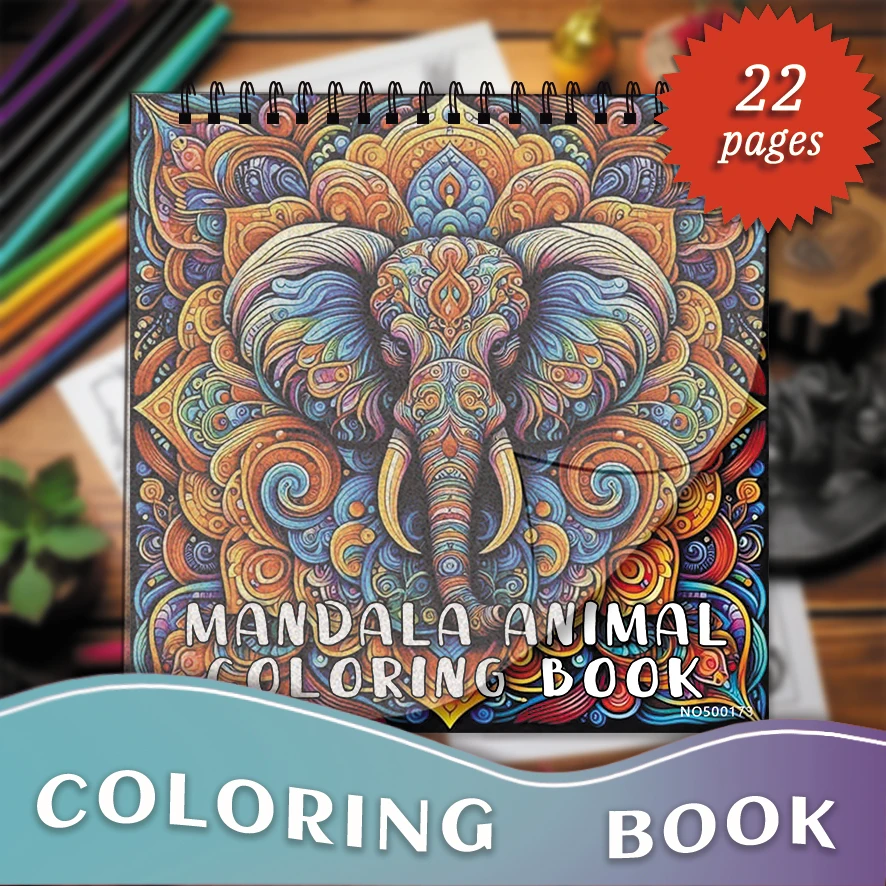 Fantastic Mandala Animal Coloring Book - 8.27 x 8.27 inches 22 pages coloring book - helps relieve stress and emotions, positive
Fantastic Mandala Animal Coloring Book - 8.27 x 8.27 inches 22 pages coloring book - helps relieve stress and emotions, positive