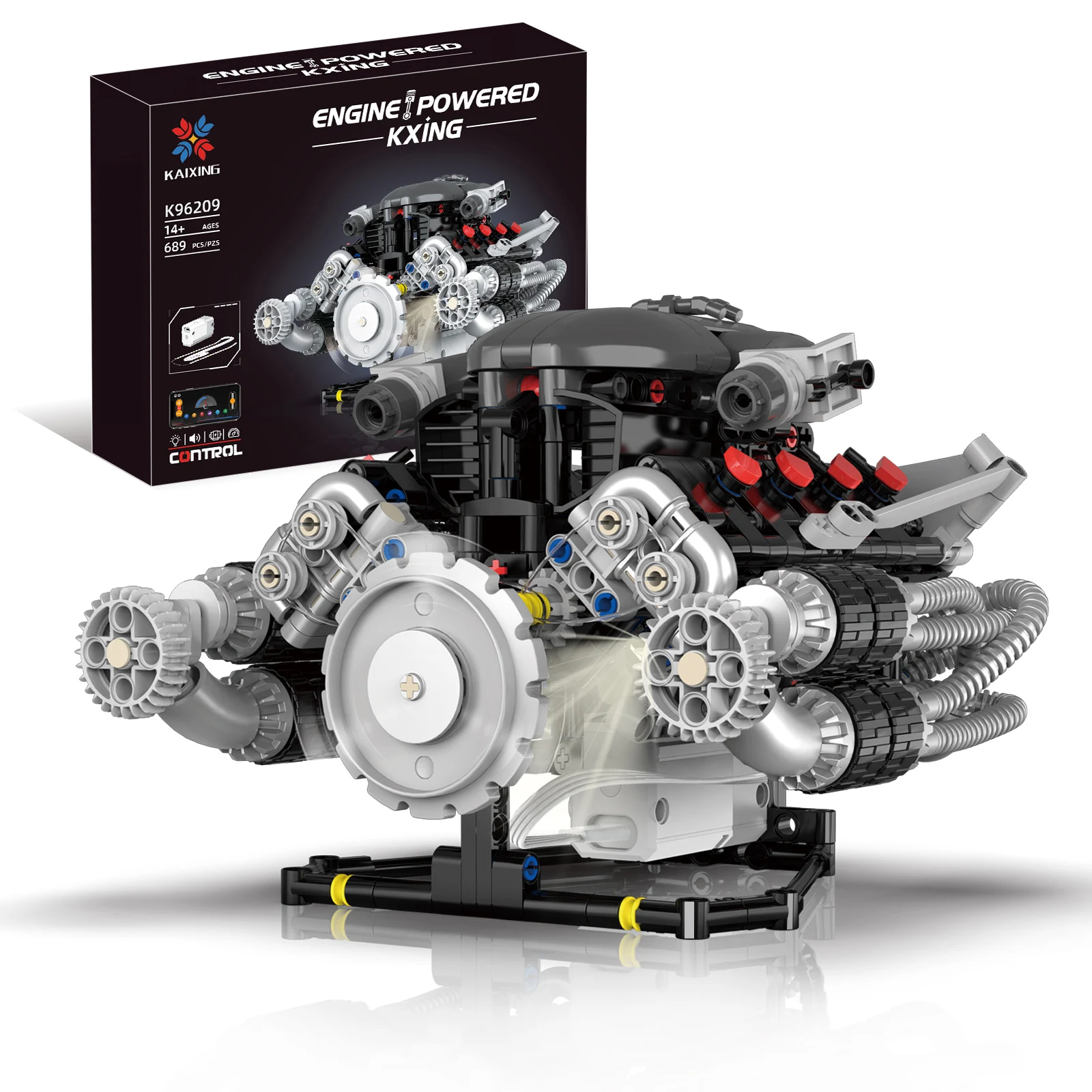 689 шт. V8 Технические строительные блоки с двигателем + светодиодная подсветка Управление через приложение Программируемая модель автомобиля Сборка кирпичей Игрушки K96209
689 шт. V8 Технические строительные блоки с двигателем + светодиодная подсветка Управление через приложение Программируемая модель автомобиля Сборка кирпичей Игрушки K96209