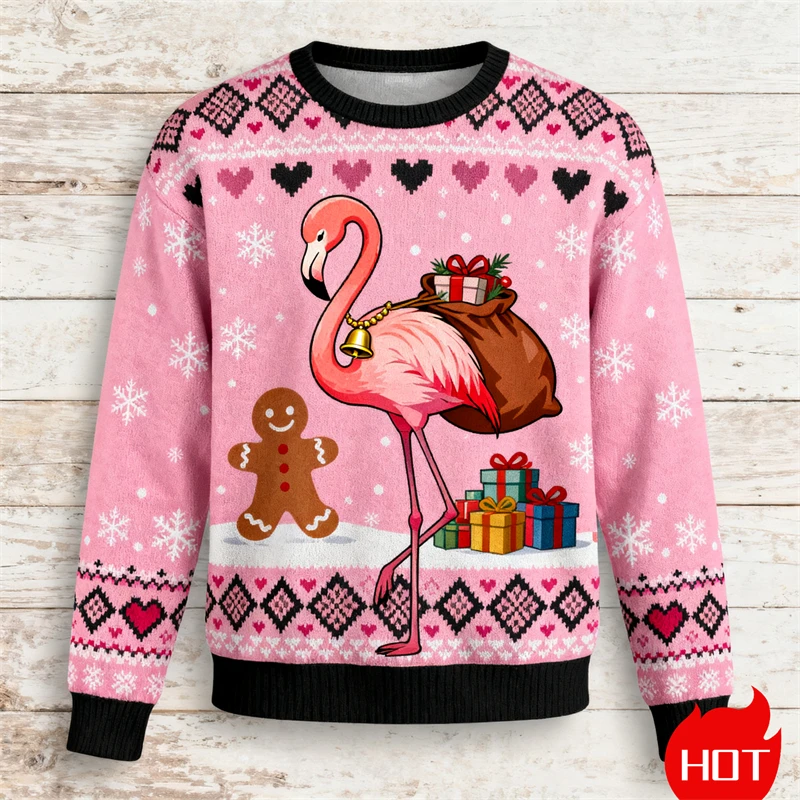 New Flamingo 3D All Over Printed Ugly Christmas Sweater Women Men Fashion Pink Xmas Sweatshirt Christmas Gift Winter Pullover
New Flamingo 3D All Over Printed Ugly Christmas Sweater Women Men Fashion Pink Xmas Sweatshirt Christmas Gift Winter Pullover