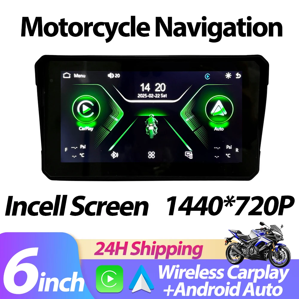 6 inch Screen Digital Motorcycle Navigation Screen Wireless CarPlay Android Auto Motorcycle GPS 1440*720P DVR Monitor BT 5.0
6 inch Screen Digital Motorcycle Navigation Screen Wireless CarPlay Android Auto Motorcycle GPS 1440*720P DVR Monitor BT 5.0