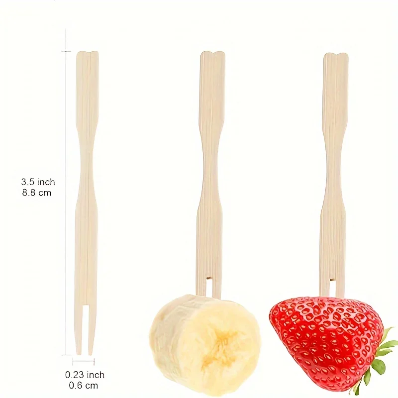 100 Mini Bamboo Appetizer Forks, 3.5-Inch Disposable Design Perfect for Fruit, Snacks, Desserts and Party Use
100 Mini Bamboo Appetizer Forks, 3.5-Inch Disposable Design Perfect for Fruit, Snacks, Desserts and Party Use