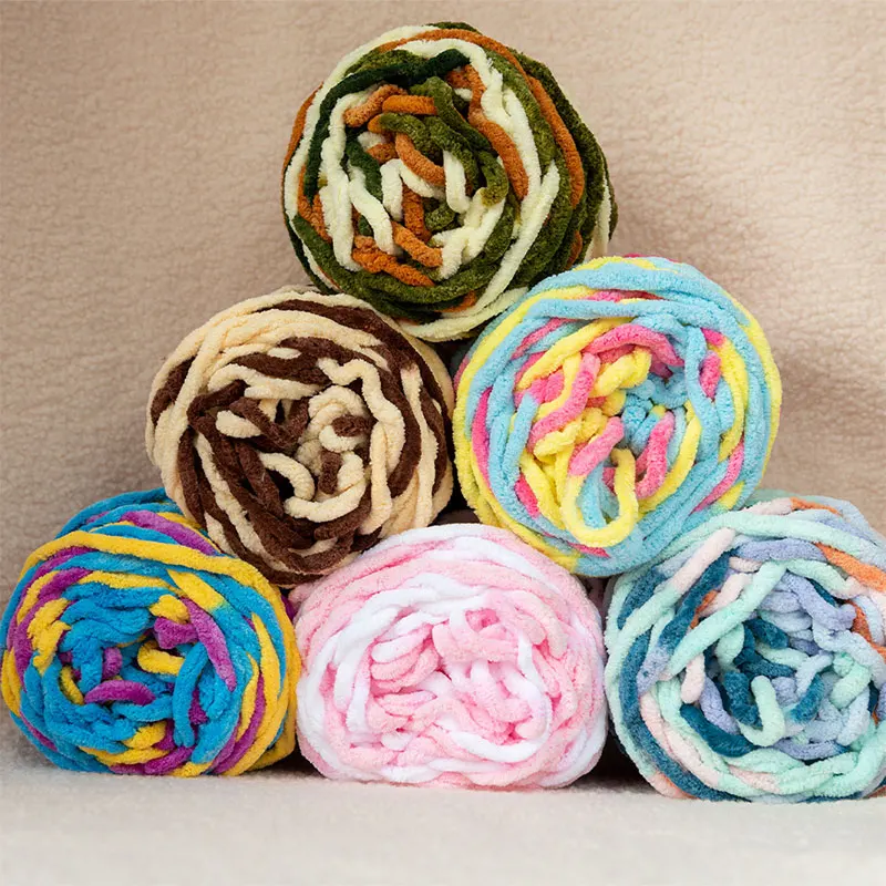 50Yards Chenille Knitting Yarn Fluffy Velvet Plush Ice Stripe Thread Thick Yarn Ball For DIY Scarf Baby Sweater Sewing Supplies
50Yards Chenille Knitting Yarn Fluffy Velvet Plush Ice Stripe Thread Thick Yarn Ball For DIY Scarf Baby Sweater Sewing Supplies