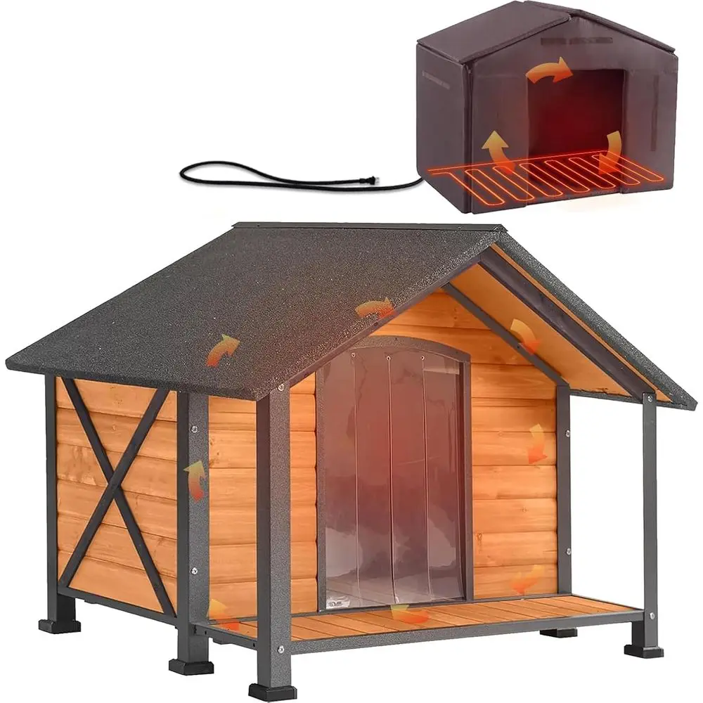 Insulated Outdoor Dog House with Safe Heating, Metal Anti-Chew, and Weatherproof Shelter for All-Season Comfort, 40.6 L
Insulated Outdoor Dog House with Safe Heating, Metal Anti-Chew, and Weatherproof Shelter for All-Season Comfort, 40.6 L