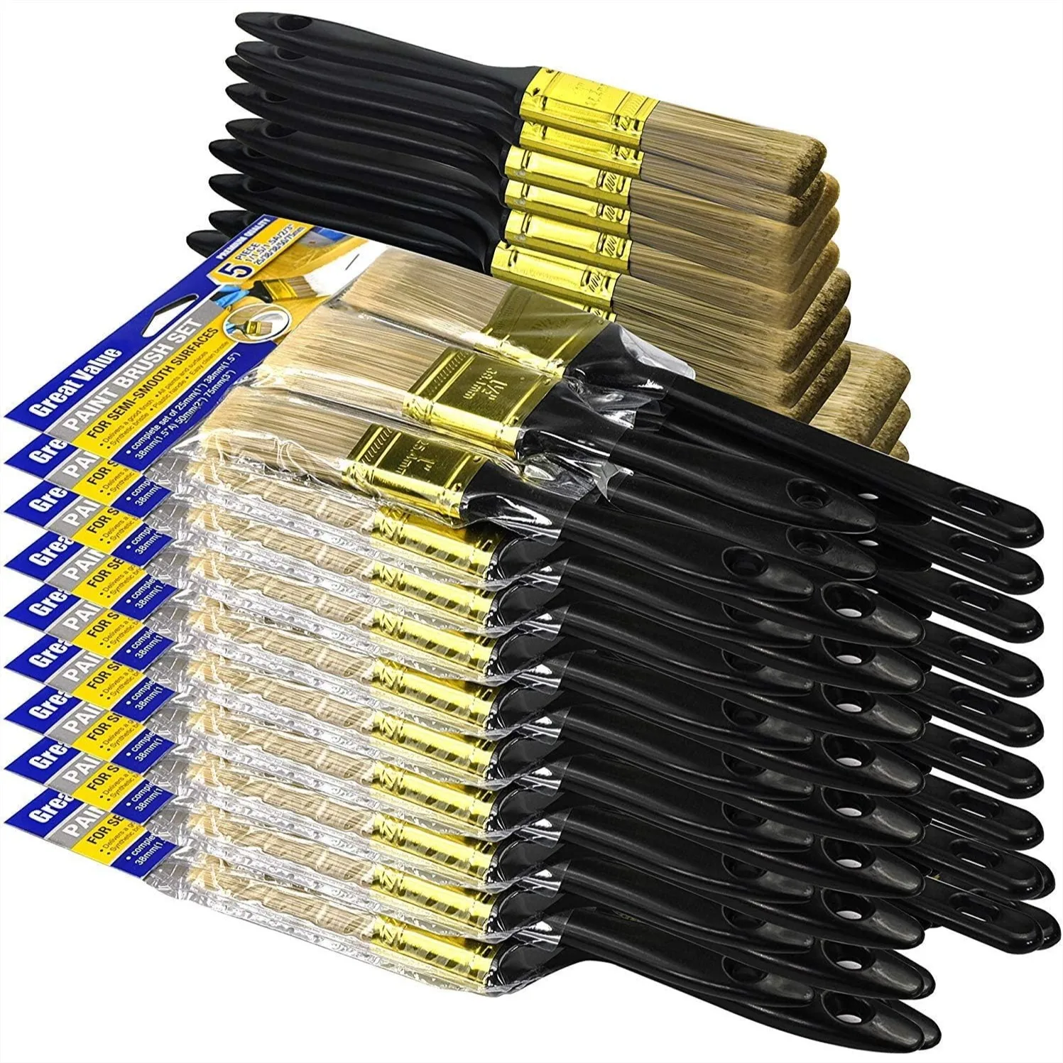 30 PCS Paint Brushes Set for Home Furniture Fence Wall Trim with 5 Sizes Flat and Angled
30 PCS Paint Brushes Set for Home Furniture Fence Wall Trim with 5 Sizes Flat and Angled