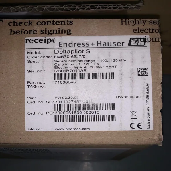 Deltapilot S Fmb70-65j7/0 Гидростатическое измерение уровня Совершенно новый оригинальный точечный Plc
Deltapilot S Fmb70-65j7/0 Гидростатическое измерение уровня Совершенно новый оригинальный точечный Plc