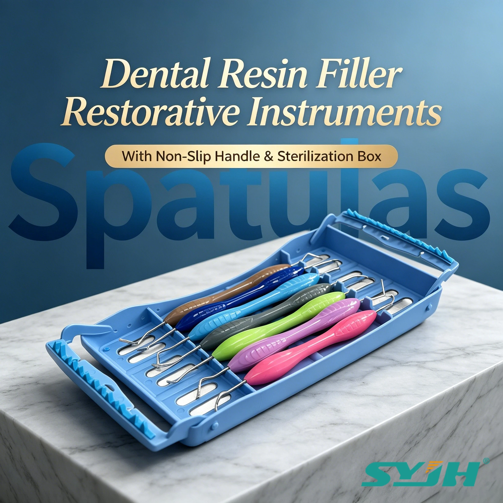 7Pcs Dental Resin Spatulas Restorative Instruments Polishing Filler Kit with Non-Slip Handle & Autoclavable Box Dentistry Tools
7Pcs Dental Resin Spatulas Restorative Instruments Polishing Filler Kit with Non-Slip Handle & Autoclavable Box Dentistry Tools