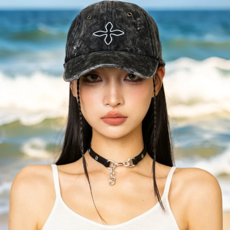 Fashion Versatile Cross Denim Baseball Cap Embroidery Old Casual Hat New Old Baseball Cap for Women Trend High Value Caps 2
Fashion Versatile Cross Denim Baseball Cap Embroidery Old Casual Hat New Old Baseball Cap for Women Trend High Value Caps 2