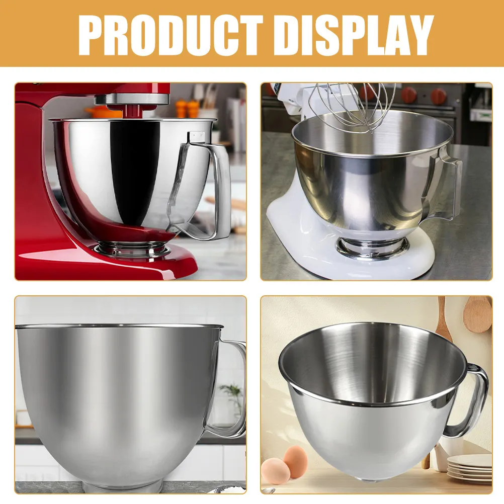 Stainless Steel Mixer Bowl 4.5L Kitchen Household Mixing Bowl Compatible with Stand Mixer Flat Bottom Easy Pouring
Stainless Steel Mixer Bowl 4.5L Kitchen Household Mixing Bowl Compatible with Stand Mixer Flat Bottom Easy Pouring