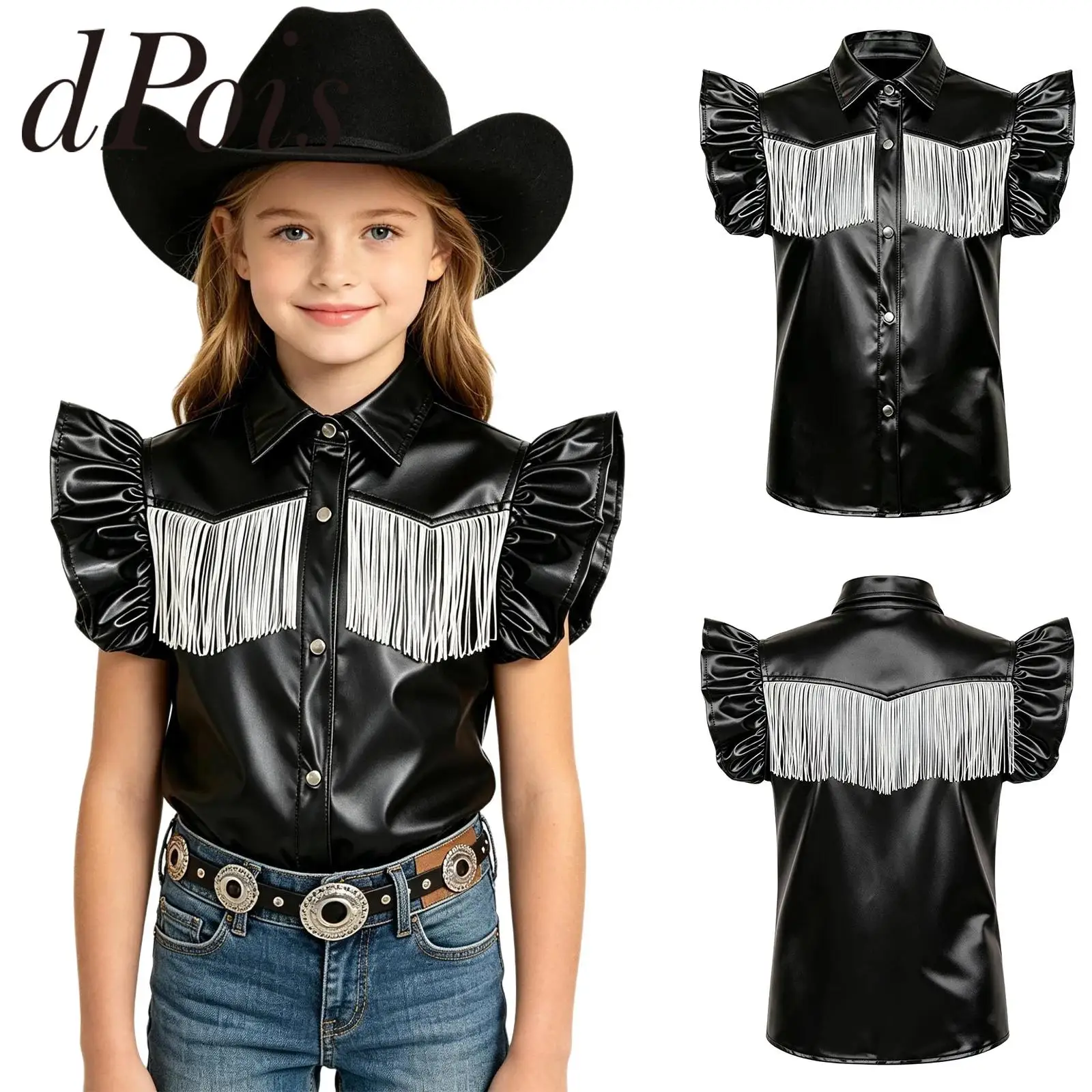Hippie Costumes Children Cowgirl Metallic Tassel Shirt Tops Kids Girls Western Cowboy Outfit Halloween Performance Fancy Costume
Hippie Costumes Children Cowgirl Metallic Tassel Shirt Tops Kids Girls Western Cowboy Outfit Halloween Performance Fancy Costume