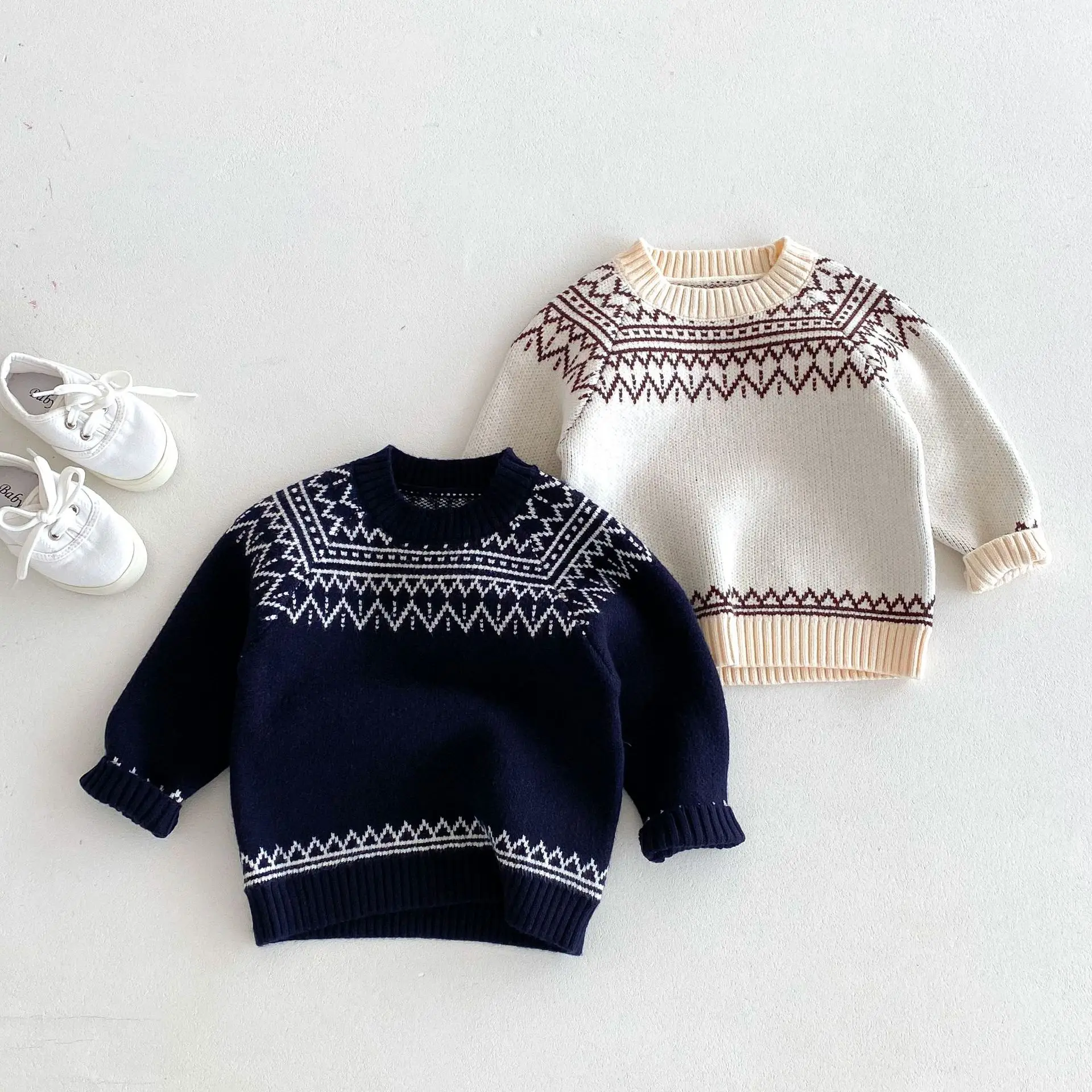 2024 Autumn New Children Long Sleeve Knit Sweater Baby Boys Casual Striped Pullover Toddler Knit Tops Kids Cotton Sweater
2024 Autumn New Children Long Sleeve Knit Sweater Baby Boys Casual Striped Pullover Toddler Knit Tops Kids Cotton Sweater