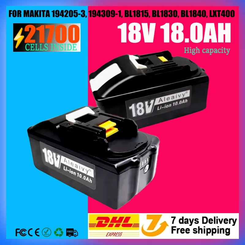 High capacity for Makita Replacement 18V Battery 18.0Ah 12.0Ah 21700 Battery BL1850 BL1840 18Volt Cordless Power Tools Batteries
High capacity for Makita Replacement 18V Battery 18.0Ah 12.0Ah 21700 Battery BL1850 BL1840 18Volt Cordless Power Tools Batteries