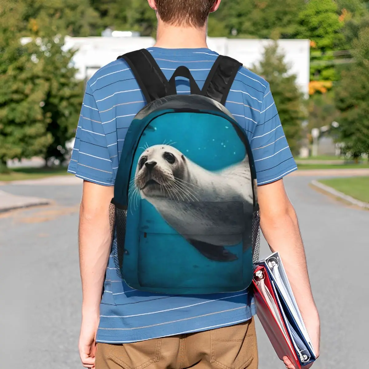 Sea Lion Underwater Realistic Backpack Student BookBag Kids School Bag Computer Shoulder Bags for Men Women
Sea Lion Underwater Realistic Backpack Student BookBag Kids School Bag Computer Shoulder Bags for Men Women