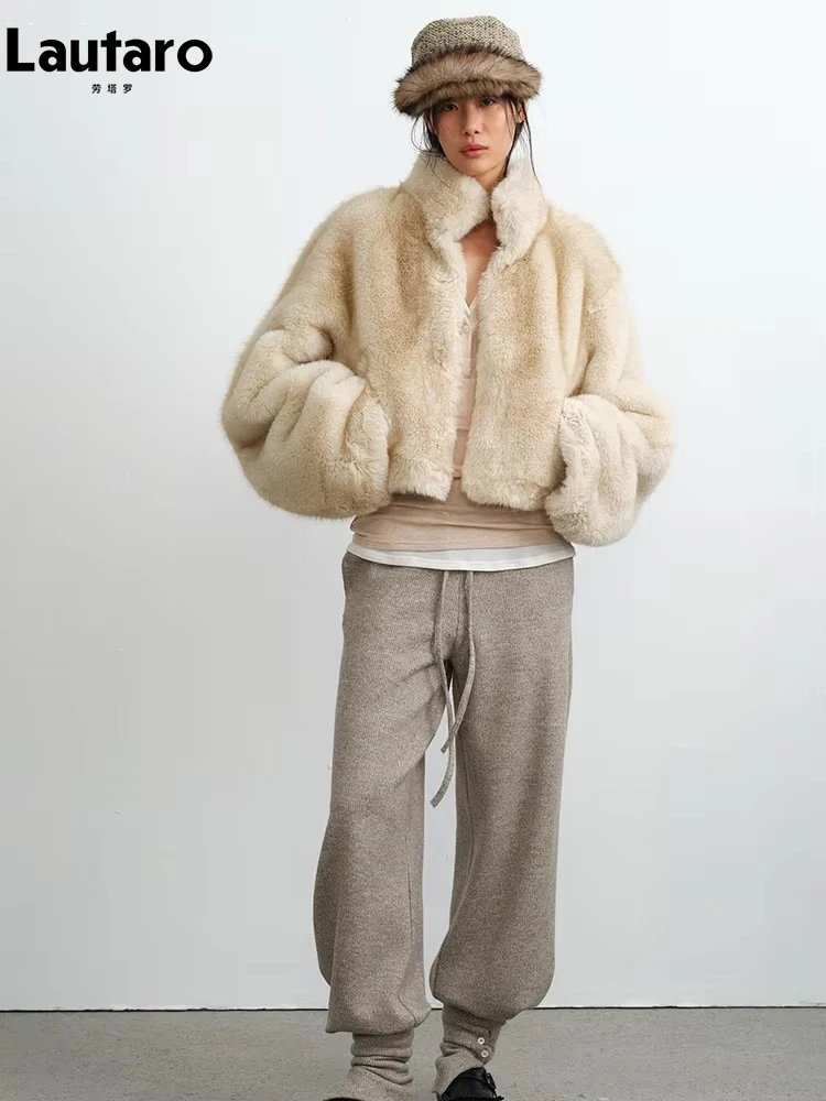 Lautaro Autumn Winter Short Thick Warm Soft Faux Fur Coat Women Long Sleeve Stand Collar Elegant Luxury Chic Fluffy Jacket 2026
Lautaro Autumn Winter Short Thick Warm Soft Faux Fur Coat Women Long Sleeve Stand Collar Elegant Luxury Chic Fluffy Jacket 2026