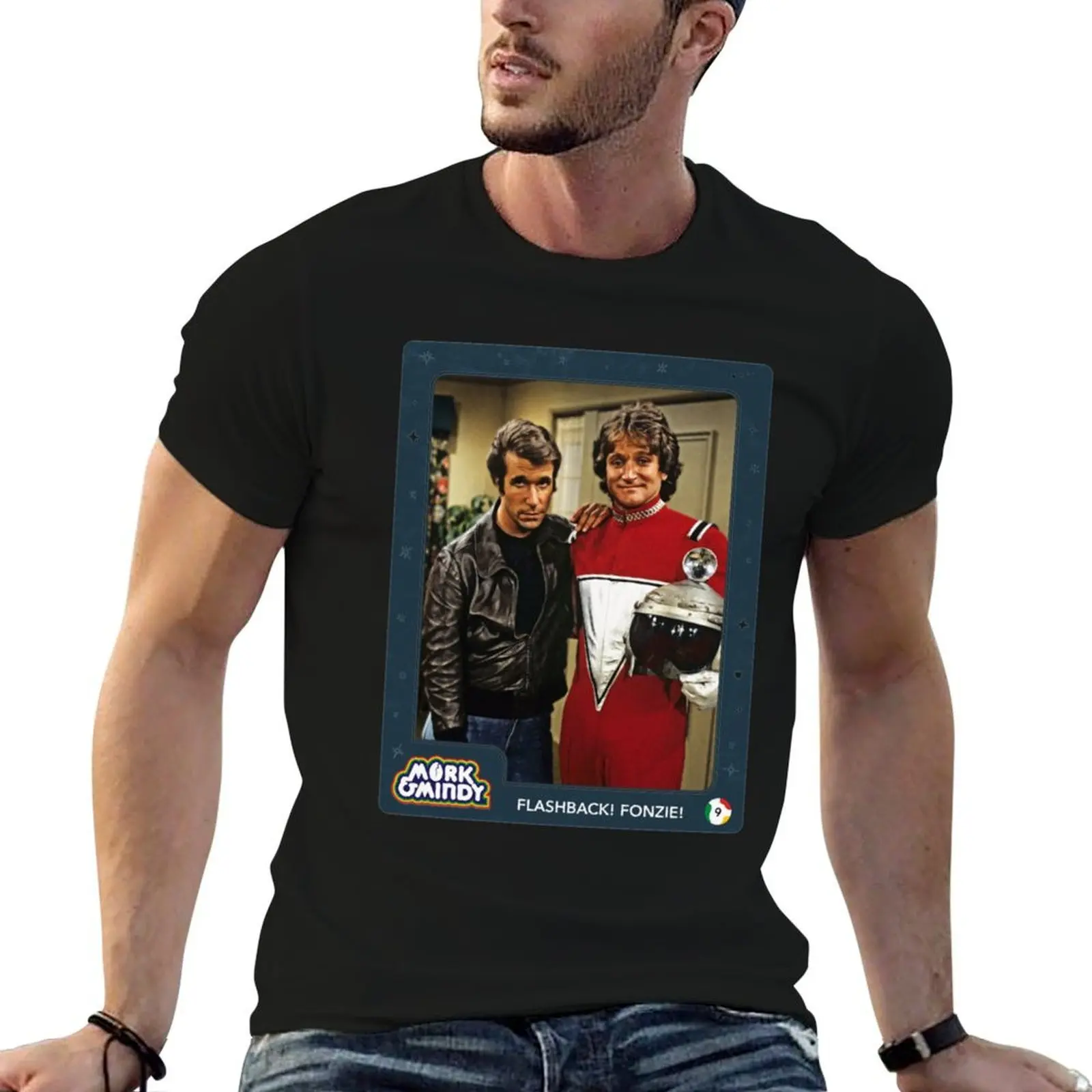 Flashback! Fonzie! Collectable Card, Mork & Mindy T-Shirt funny t shirts man cotton t shirts high quality T-Shirt
Flashback! Fonzie! Collectable Card, Mork & Mindy T-Shirt funny t shirts man cotton t shirts high quality T-Shirt
