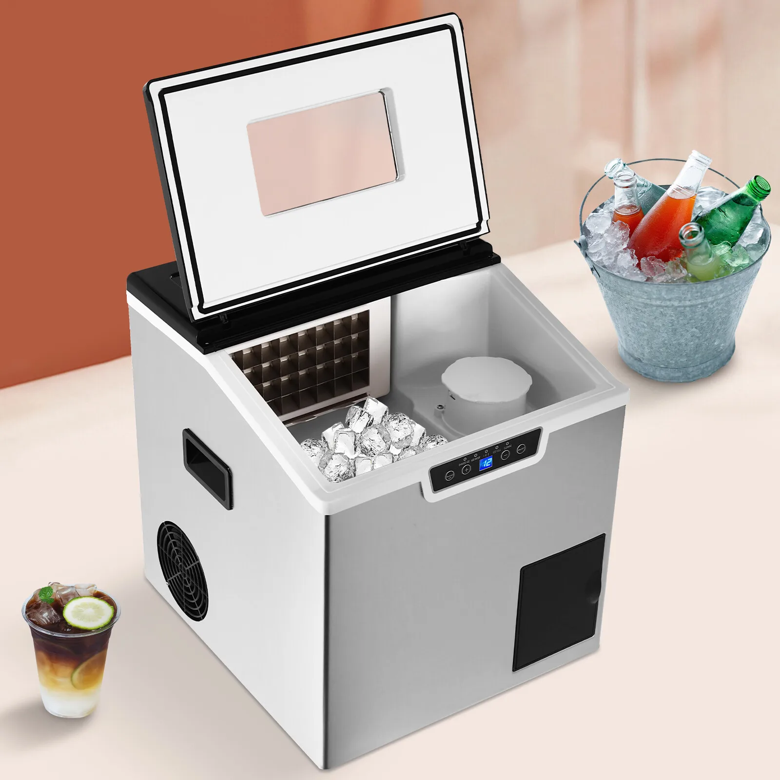 2 in 1 Ice Cube Maker Smart LCD Display Crushed Ice and Cubes Fast Production
2 in 1 Ice Cube Maker Smart LCD Display Crushed Ice and Cubes Fast Production
