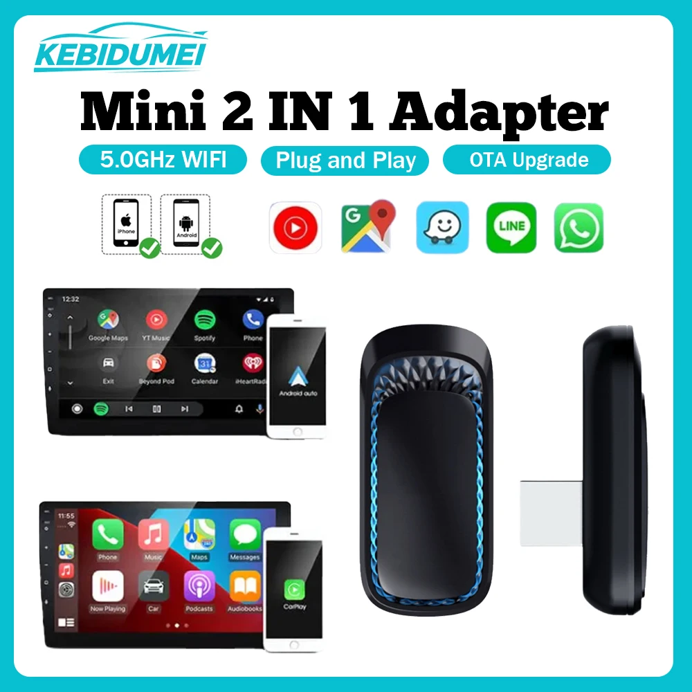 KEBIDUMEI 2iN1 Автомобильный AI Box Проводной к беспроводному мини-Carplay WiFi Smart Dongle Быстрое подключение Plug & Play Android Auto Мини-адаптер
KEBIDUMEI 2iN1 Автомобильный AI Box Проводной к беспроводному мини-Carplay WiFi Smart Dongle Быстрое подключение Plug & Play Android Auto Мини-адаптер