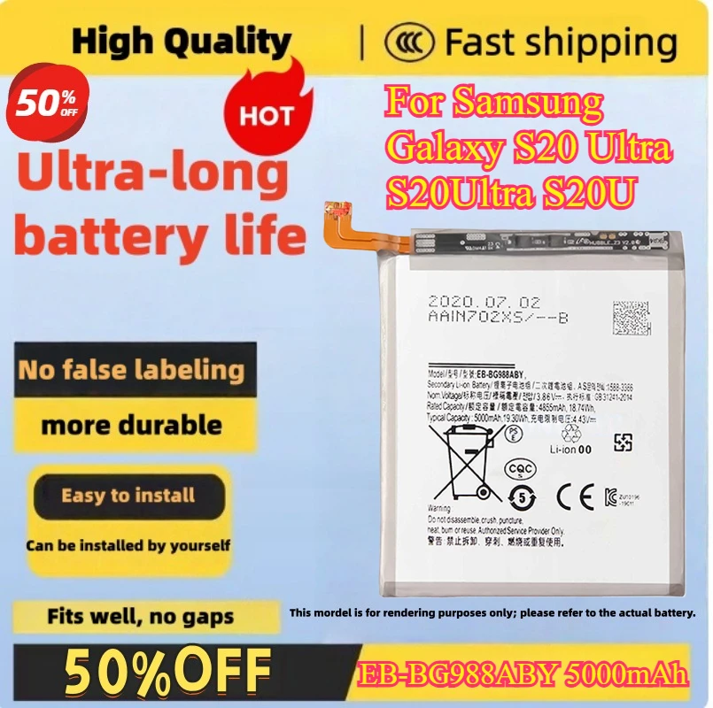 EB-BG988ABY 5000mAh Replacement Battery For Samsung Galaxy S20 Ultra S20Ultra S20U Mobile phone Batteries
EB-BG988ABY 5000mAh Replacement Battery For Samsung Galaxy S20 Ultra S20Ultra S20U Mobile phone Batteries