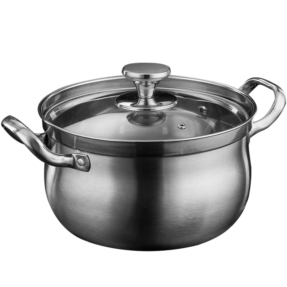 Stainless Steel Soup Pot Silver Cooking Pans with Lid for Stove Top Steamer Sauce Pan Milk Boiler Kitchen Stockpot 
Stainless Steel Soup Pot Silver Cooking Pans with Lid for Stove Top Steamer Sauce Pan Milk Boiler Kitchen Stockpot
