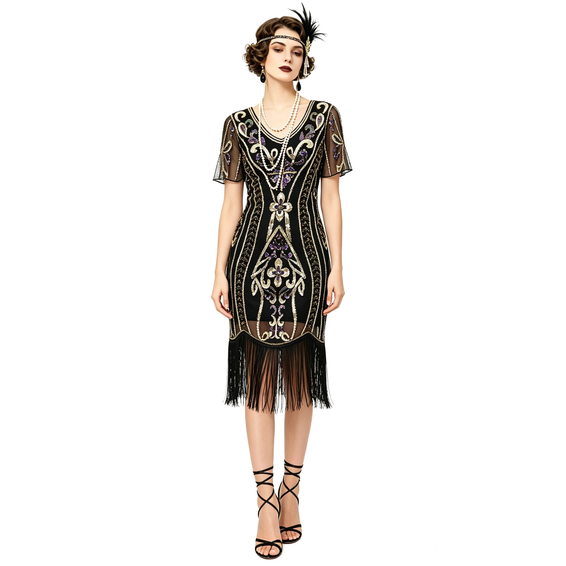 New Vintage Sequin Tassel Dress Party Evening Gown Cross-Border Product Winter Collection Women's Fashion Ethnic Stage Costume
New Vintage Sequin Tassel Dress Party Evening Gown Cross-Border Product Winter Collection Women's Fashion Ethnic Stage Costume