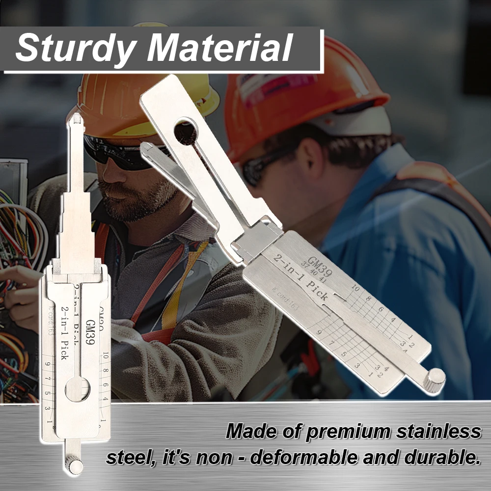 GM39 LISHI Инструмент для обслуживания замков 2-в-1 — универсальный комплект для ремонта дверных замков и дублирования ключей, профессиональные слесарные принадлежности
GM39 LISHI Инструмент для обслуживания замков 2-в-1 — универсальный комплект для ремонта дверных замков и дублирования ключей, профессиональные слесарные принадлежности