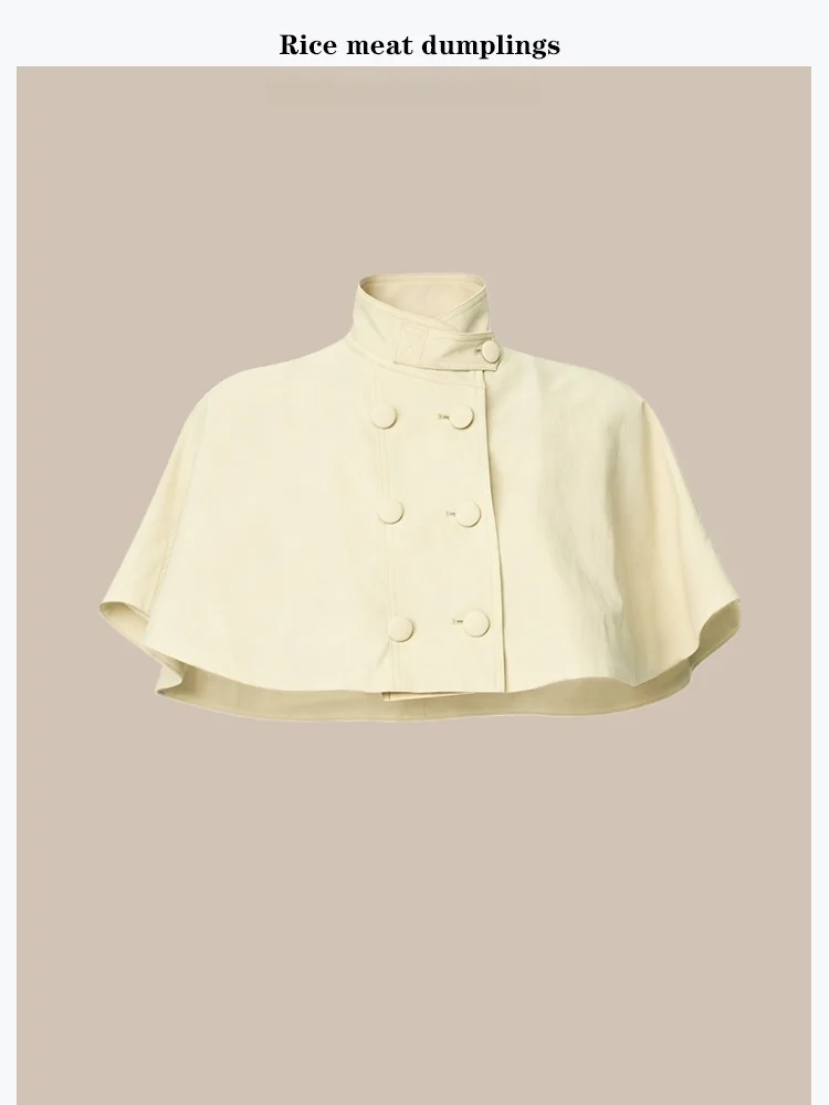 Loose Short Double-Row Buttoned Cape High-Knowldge Girl Casual Summer Outfit Small Stand Collar Vintage Style Cotton Jacket
Loose Short Double-Row Buttoned Cape High-Knowldge Girl Casual Summer Outfit Small Stand Collar Vintage Style Cotton Jacket