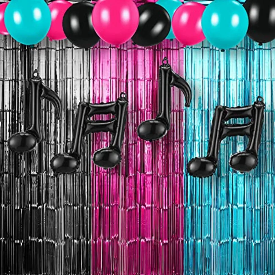 Music Birthday Party Decorations Includes Karaoke Rose Red Blue Black Tinsel Curtains Music Balloons Note Balloons for Kpop Bir
Music Birthday Party Decorations Includes Karaoke Rose Red Blue Black Tinsel Curtains Music Balloons Note Balloons for Kpop Bir