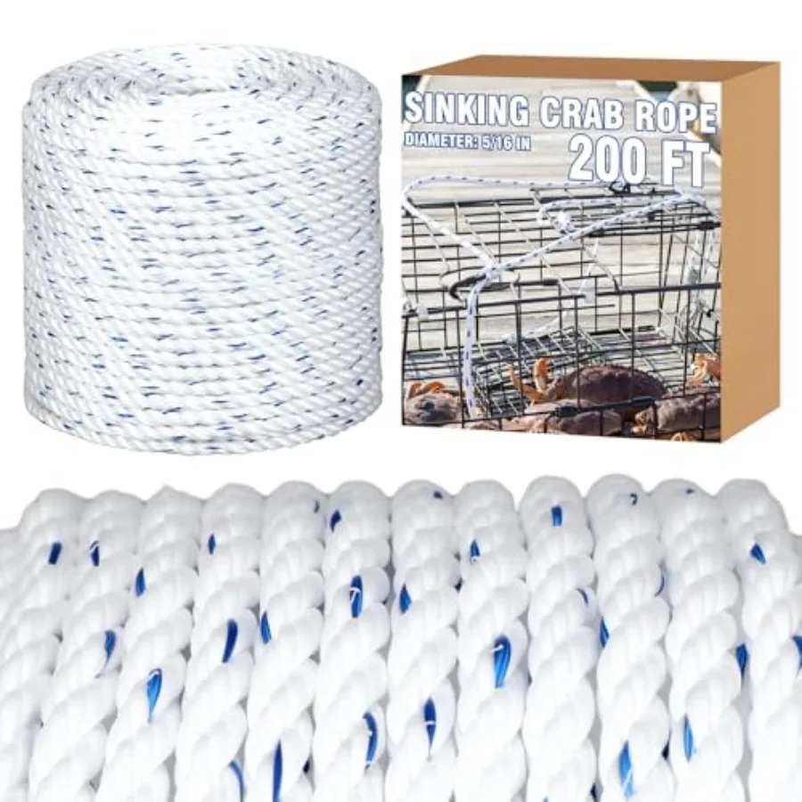 Sinking Line 5/16" Dia-200' Leaded Core Rope for Crab Trap and Shrimp Pot Crab Trap Rope 3 Strands Twist PP Line for Harness Fi
Sinking Line 5/16" Dia-200' Leaded Core Rope for Crab Trap and Shrimp Pot Crab Trap Rope 3 Strands Twist PP Line for Harness Fi