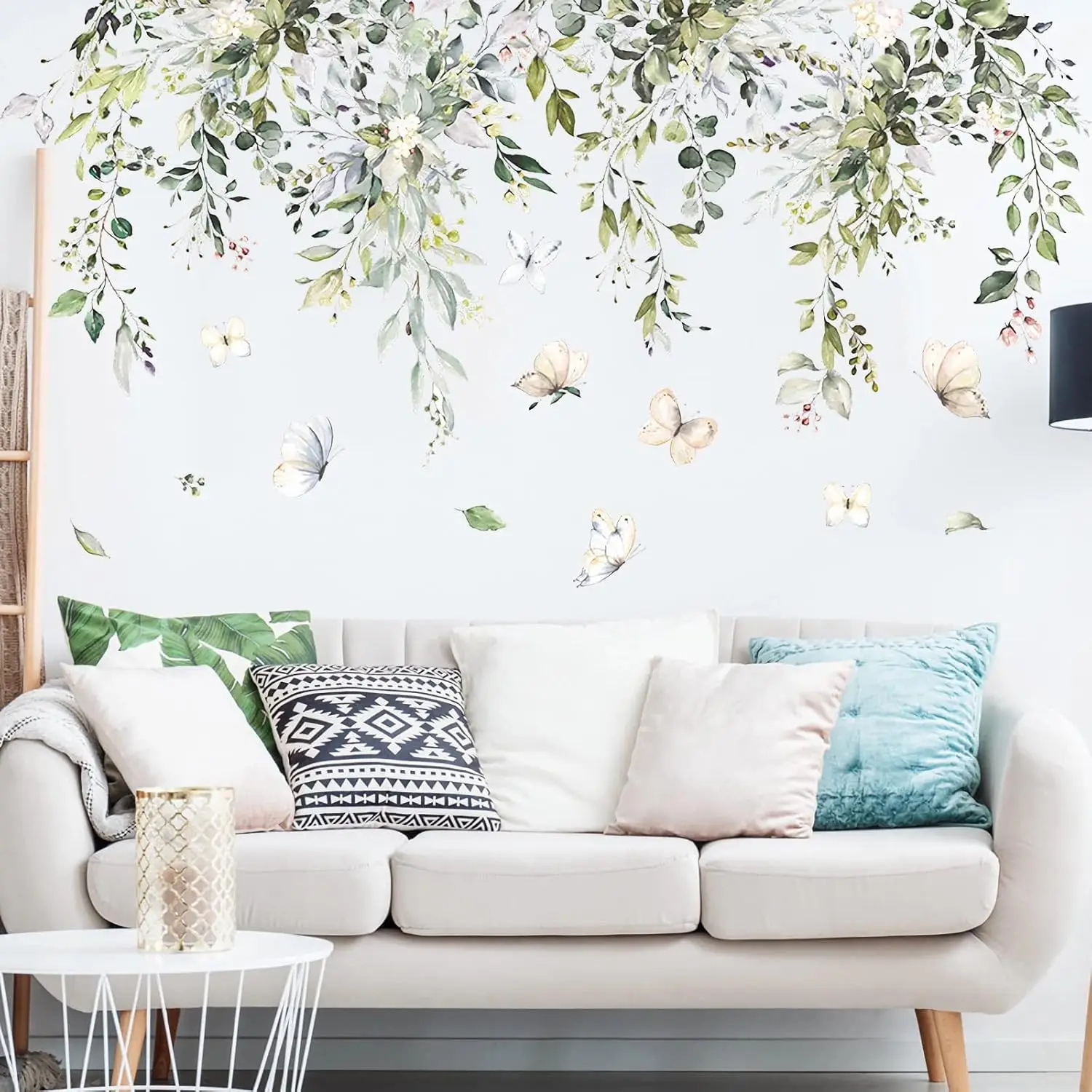 Hanging Green Leaves Wall Decals - Watercolor Plants Stickers with Butterfly Decor for Bedroom Living Room
Hanging Green Leaves Wall Decals - Watercolor Plants Stickers with Butterfly Decor for Bedroom Living Room