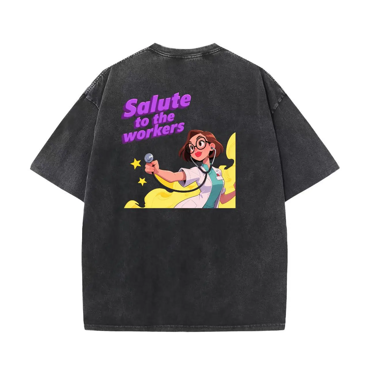 Salute To The Workers T-shirt, Women Men Oversized Washed Tee, Funny Doctor Nurse Graphic Top, Medical Professionals Gift
Salute To The Workers T-shirt, Women Men Oversized Washed Tee, Funny Doctor Nurse Graphic Top, Medical Professionals Gift